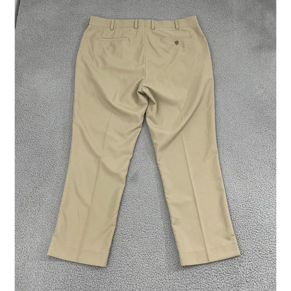Louis Raphael Golf Pants Men 40x30 Tan Flat Front Performance Dress‎ Slacks